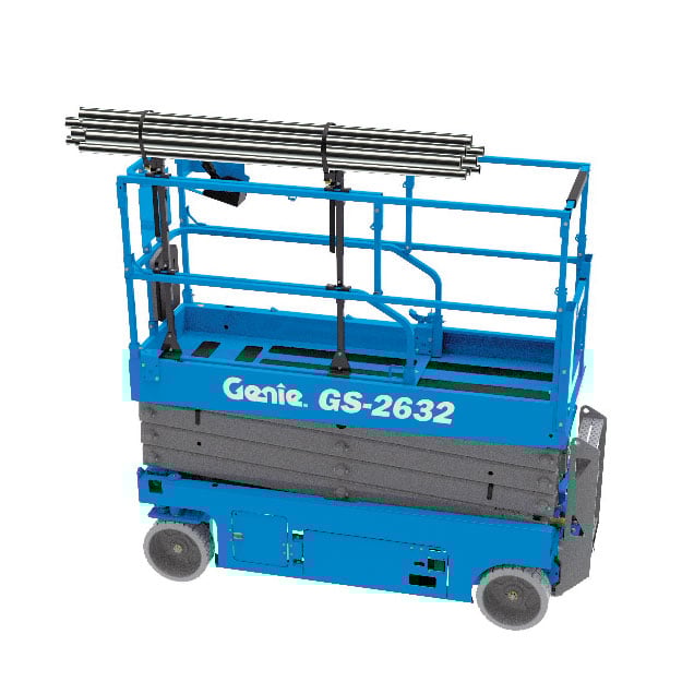 Scissor Lift Pipe Cradle with Pipes